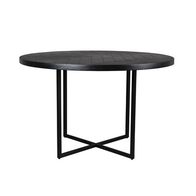 Table à manger ronde 120 cm décor noir - CLASS