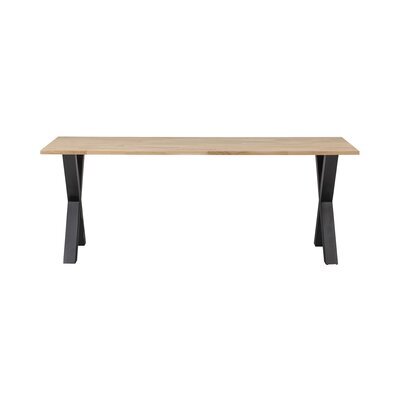 Table à manger 200x90x75 cm en bois de chêne naturel et noir