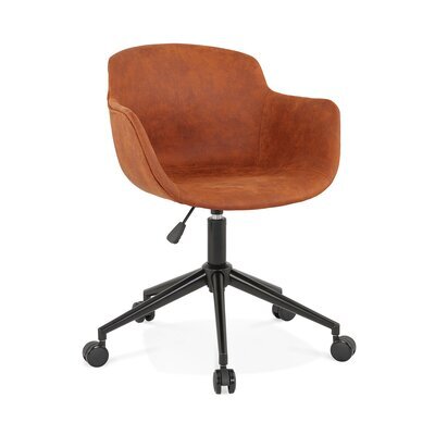 Chaise de bureau 54x59x80 cm en tissu marron - GUIDO