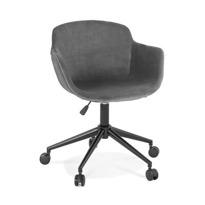 Chaise de bureau 54x59x80 cm en velours gris - GUIDO