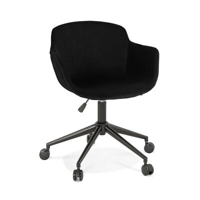Chaise de bureau 54x59x80 cm en velours noir - GUIDO
