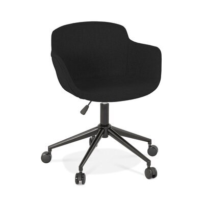 Chaise de bureau 54x59x80 cm en tissu noir - GUIDO