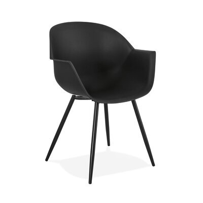 Chaise repas 60x60x85 cm plastique noir - GUIDO
