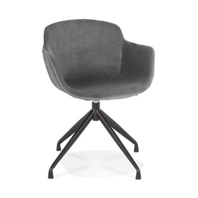 Chaise repas rotative 54x59x80 cm en velours gris - GUIDO