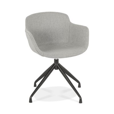Chaise repas rotative 54x59x80 cm en tissu gris clair - GUIDO