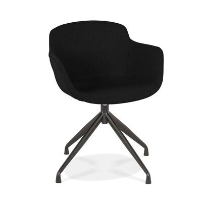 Chaise repas rotative 54x59x80 cm en tissu noir - GUIDO