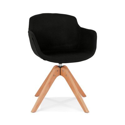Chaise repas rotative 59x54x80 cm noir et naturel - GUIDO