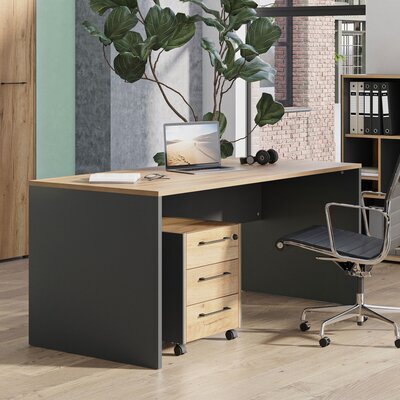 meuble bureau rangement - Blanc & 2 étages en érable – Weihona®