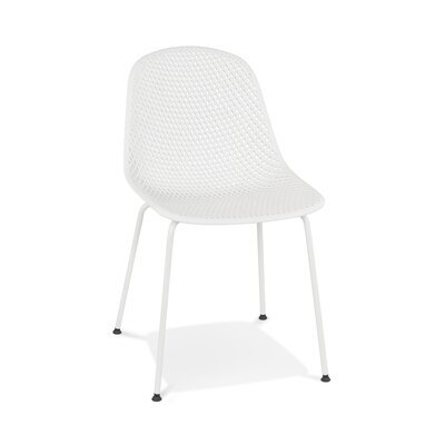 Chaise de jardin 46,5x58,5x82,5 cm en polypropylène blanc