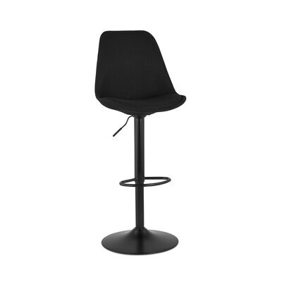 Chaise de bar réglable 48x55x120/123 cm en tissu noir - LUCIE