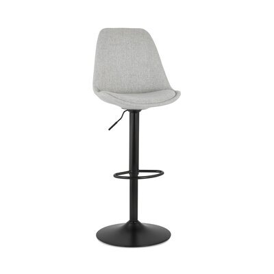 Chaise de bar réglable 48x55x120/123 cm en tissu gris - LUCIE