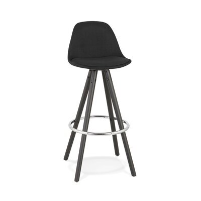 Chaise de bar 41x41x97 cm en tissu noir et pied noir - CIRCOS
