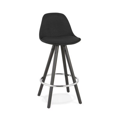 Chaise de bar 41x41x87 cm en tissu noir et pied noir - CIRCOS