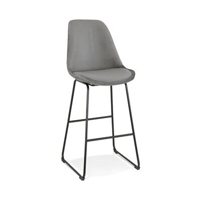 Chaise de bar 55x48x119 cm en tissu gris - LAYNA