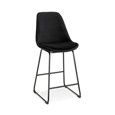 Chaise de bar 55x48x109 cm en tissu noir - LAYNA
