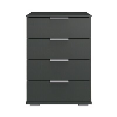 Commode 4 tiroirs 52x38x74 cm anthracite - GHAO