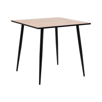Table à manger carrée 80x75 cm décor chêne et noir - VIDEA
