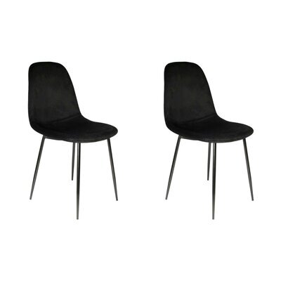 Lot de 2 chaises repas 42,5x44x87 cm en velours côtelé noir