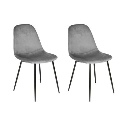 Lot de 2 chaises repas 54x44,2x85,2 cm en velours côtelé gris