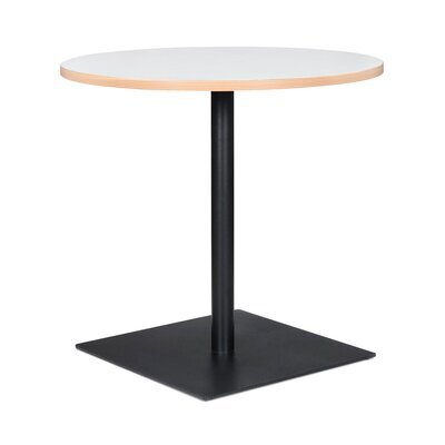 Table bistrot ronde 80x80x75,5 cm en bois blanc et métal noir