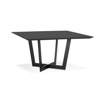 Table à manger carrée 140x76,5 cm décor frêne noir et métal noir