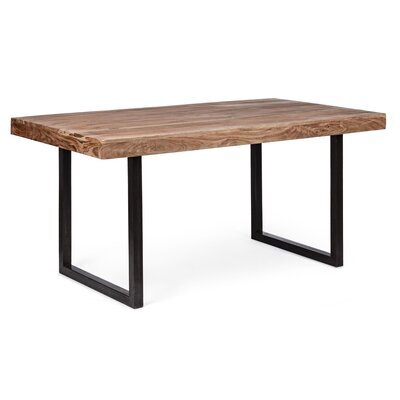 Table à manger 160x90x77 cm en acacia et métal - DARICA