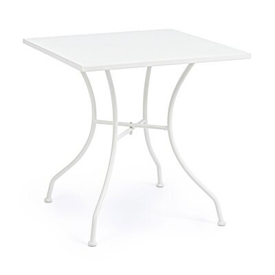 Table de jardin 70x71 cm en métal blanc - BELIKA