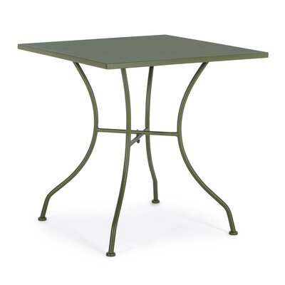 Table de jardin 70x71 cm en métal vert foncé - BELIKA