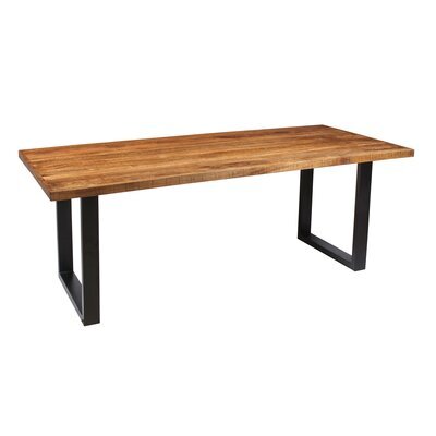 Table à manger 178x90x76 cm en bois exotique et métal