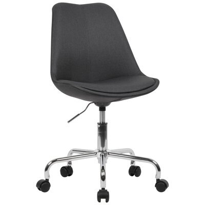 Chaise de bureau à roulettes 65x56x84/94 cm en tissu noir - LUCIE