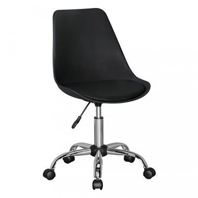 Chaise de bureau à roulettes 47x46x82/95 cm noire - LUCIE