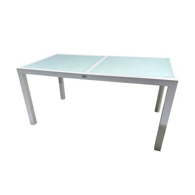 Table de jardin extensible aluminium 160-240cm coloris blanc
