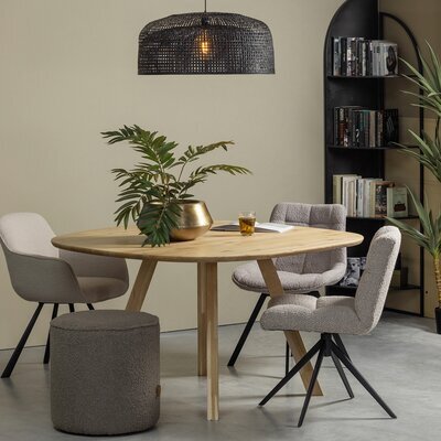 Table à manger ovale 240x105x76 cm décor gris effet béton