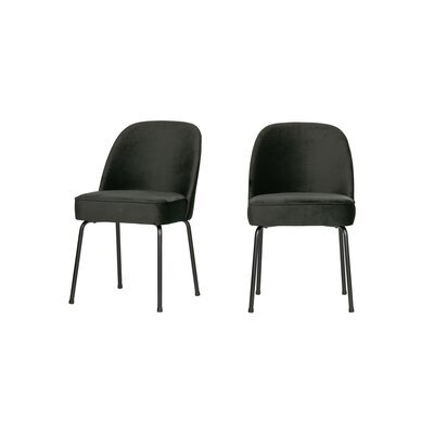 Lot de 2 chaises repas 50x57x83 cm en velours noir - SANDER