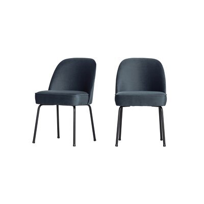 Lot de 2 chaises repas 50x57x83 cm en velours bleu foncé - SANDER