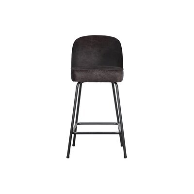 Chaise de bar 50x55x89 cm en aspect cuir noir - SANDER