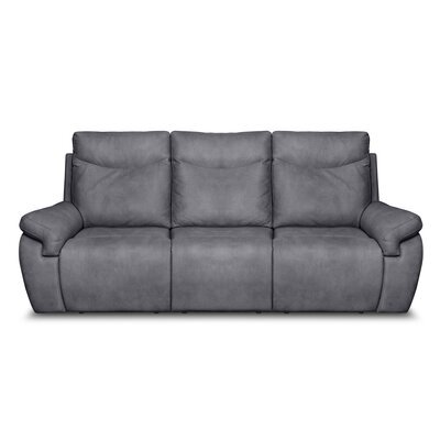 Canapé de relaxation manuel 3 places en tissu déperlant gris foncé