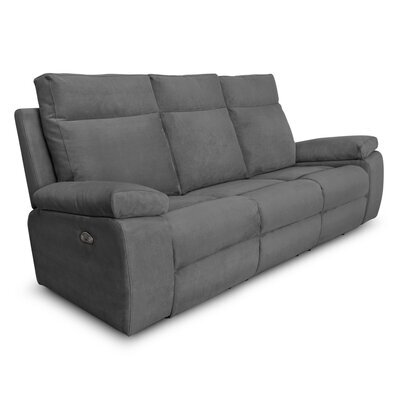 Canapé de relaxation électrique 3 places en tissu gris foncé - SINTRO