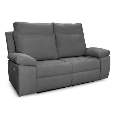 Canapé de relaxation électrique 2 places en tissu gris foncé - SINTRO