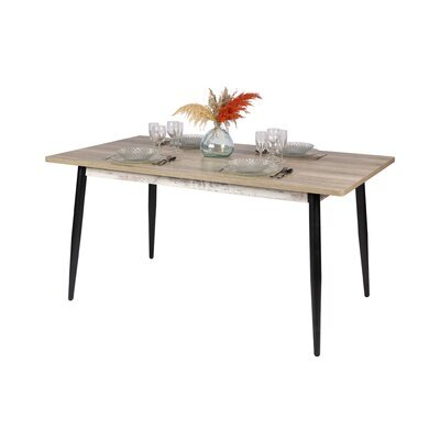 Table à manger 160x90x76 cm en bois et métal - TURDA