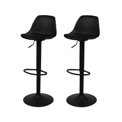 Lot de 2 chaises de bar 46x50x108 cm en PU noir
