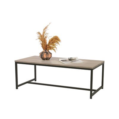 Table basse 100x50x36 cm décor naturel et noir - ONYX