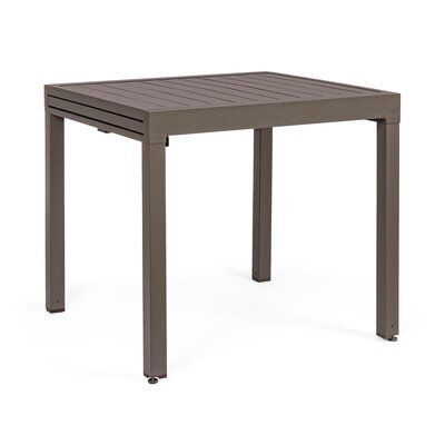 Table de jardin extensible 83/166 cm en aluminium marron - AMINA