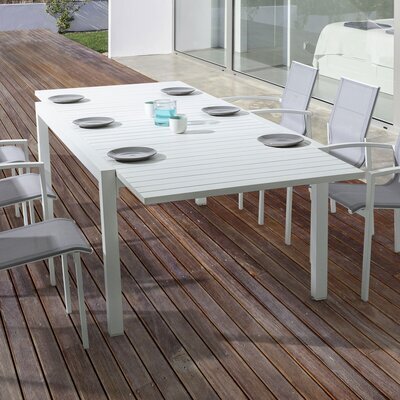 Table de jardin extensible 135/270 cm en aluminium blanc - AMINA
