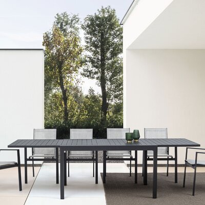 Table de jardin extensible 135/270 cm en aluminium anthracite - AMINA