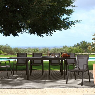 Table de jardin extensible 135/270 cm en aluminium marron - AMINA