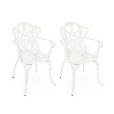 Lot de 2 chaises de jardin en aluminium blanc - TROGEN