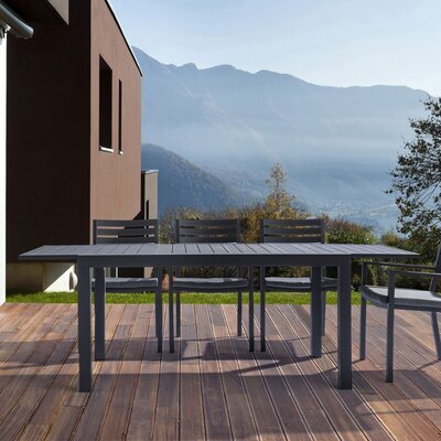 Table de jardin extensible 140/210 cm en aluminium anthracite - LOUNA