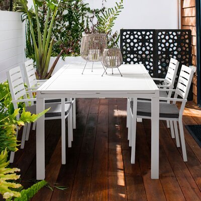 Table de jardin extensible 200/300 cm en aluminium blanc - LOUNA