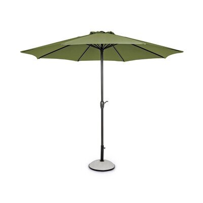 Parasol rond 300 cm en toile vert olive et mât en acier - PARAZ